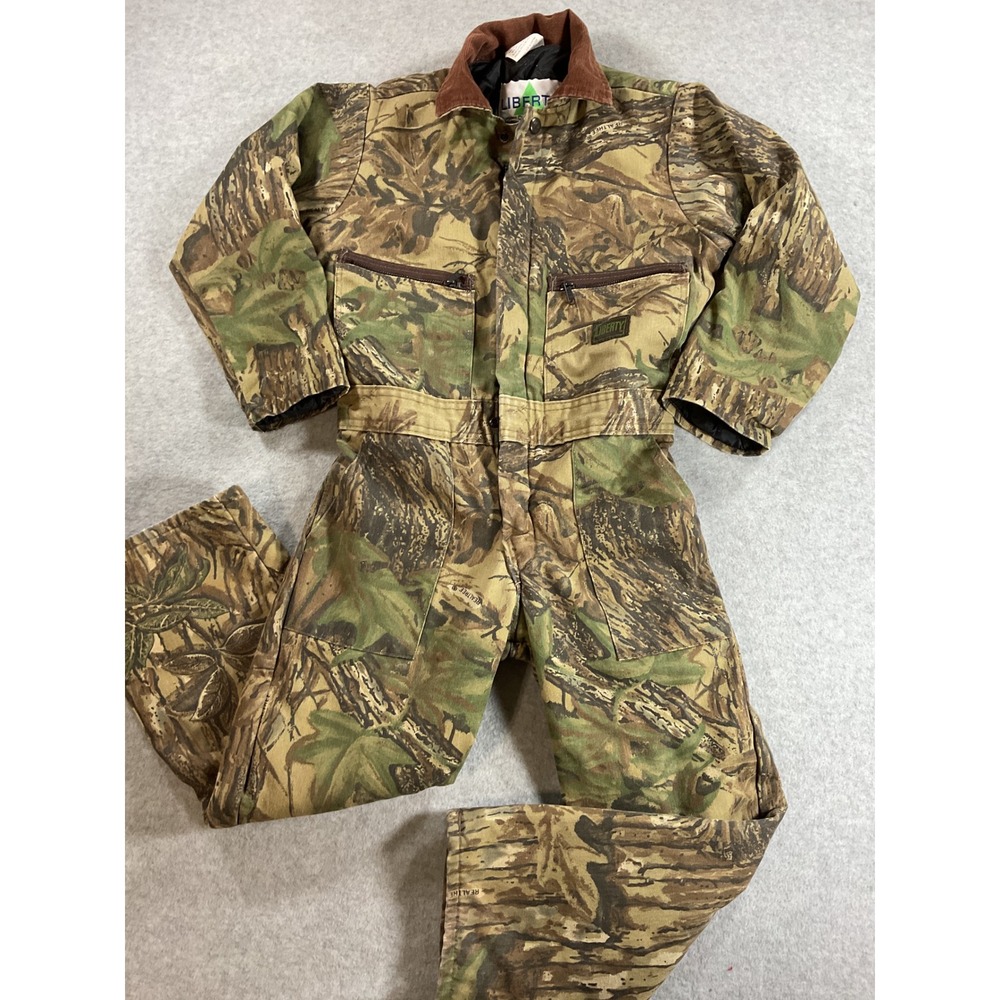 Liberty Kids Realtree Camo Insulated Coveralls Hunting Jumpsuit Sz 10 USA Made